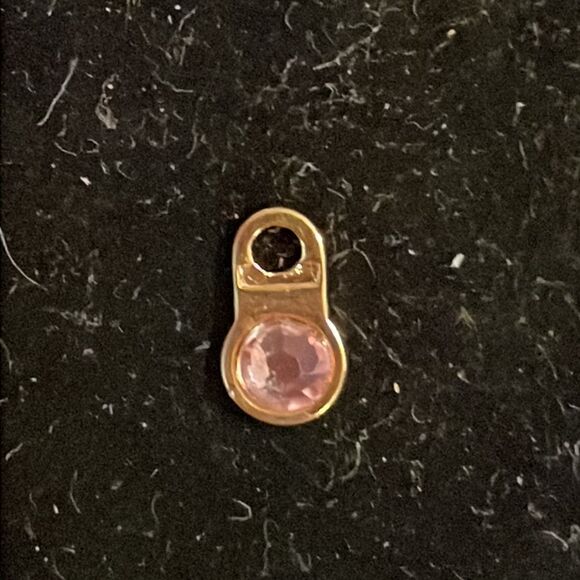 .33” American Girl doll Elizabeth gold tone w/pink sapphire colored gem earrings - Picture 3 of 8